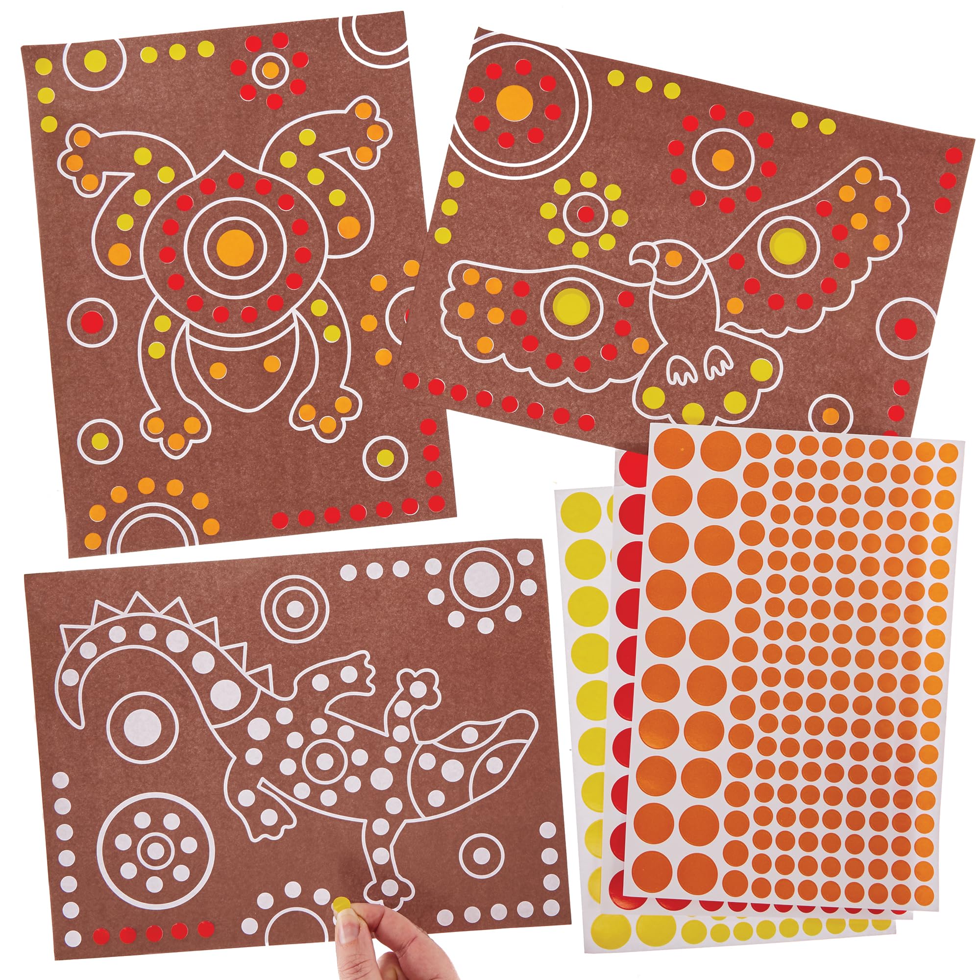 Baker Ross FN034 Indigenous Australian Dotty Art - Pack of 10, Educational Arts and Crafts Kits, Learning Resources