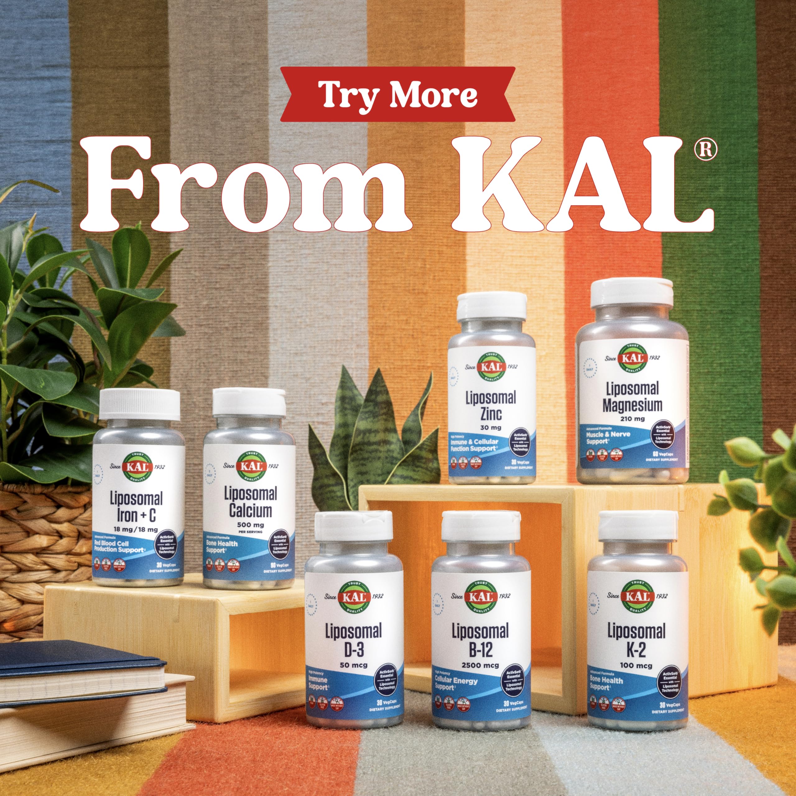 KAL Liposomal Multivitamin - High Potency Liposomal Vitamin C, D-3, and More - Men and Women Multivitamin for Cardiovascular and Nervous System Support - 30 Servings, 60 VegCaps — Amazon image 5