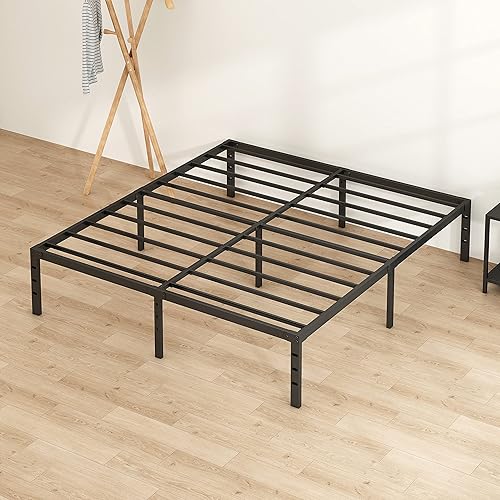 Miniatura 9 de HLIPHA Base de cama de plataforma metálica tamaño King con soporte de listones de acero resistente, base de colchón de fácil montaje de 14 pulgadas