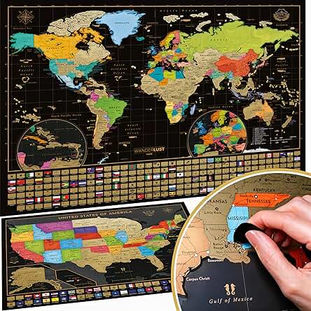 Two Scratch Off Maps - Map of the...