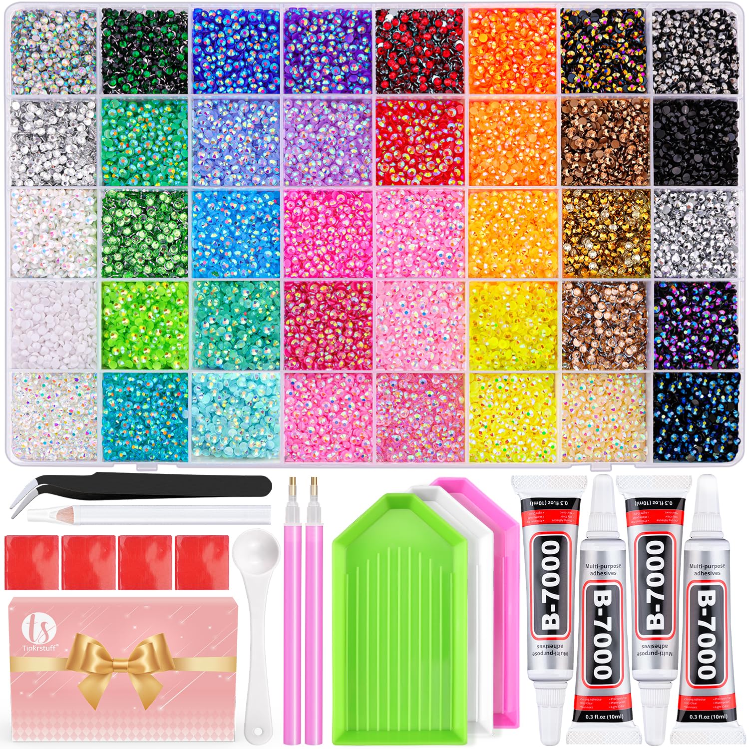 TINKRSTUFF Bedazzling Kit 50000Pcs 3mm Jelly Rhinestones - Diamond Art