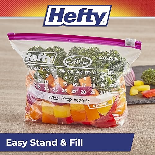Miniatura 8 de Hefty Slider - Bolsas de almacenamiento para calendario, tamaño de cuarto de galón, 40 unidades (paquete de 4), 160 en total