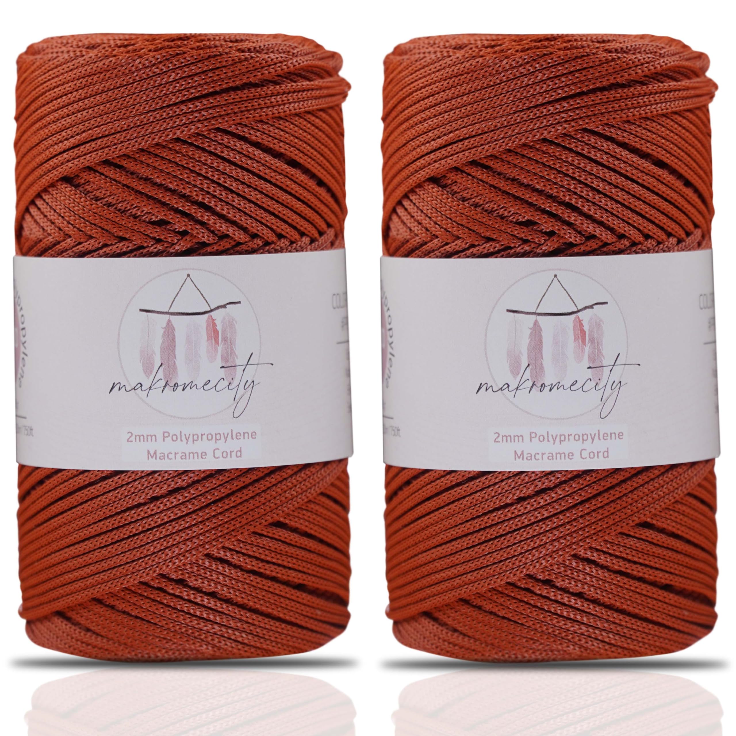 Cordon en polyester pour macramé haute résistance 2 écheveaux de 2mm fil durable
