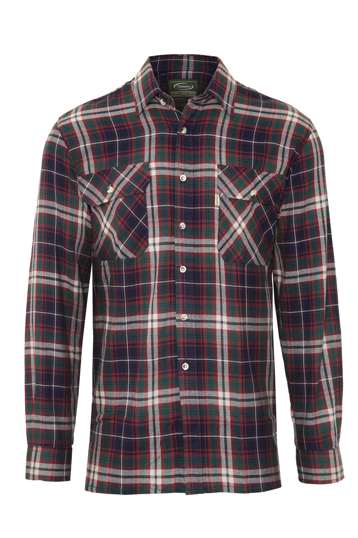 Champion Men's Blue Kempton Country Style Casual Long Sleeved Shirt Xl