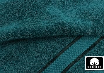 COTTON CRAFT Ultra Soft 6 Piece Towel Set - 2 Large Bath Towels, 2 Hand Towels, 2 Washcloths - Absorbent 580 GSM Quick Dry Everyday Luxury Hotel Bathroom Spa Gym Shower Pool Travel -100% Cotton - Teal