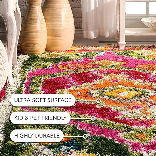 Miniatura 3 de nuLOOM Shania - Alfombra marroquí de 2 x 8 pies para sala de estar, dormitorio, comedor, guardería, entrada, pasillo, multicolormarfil