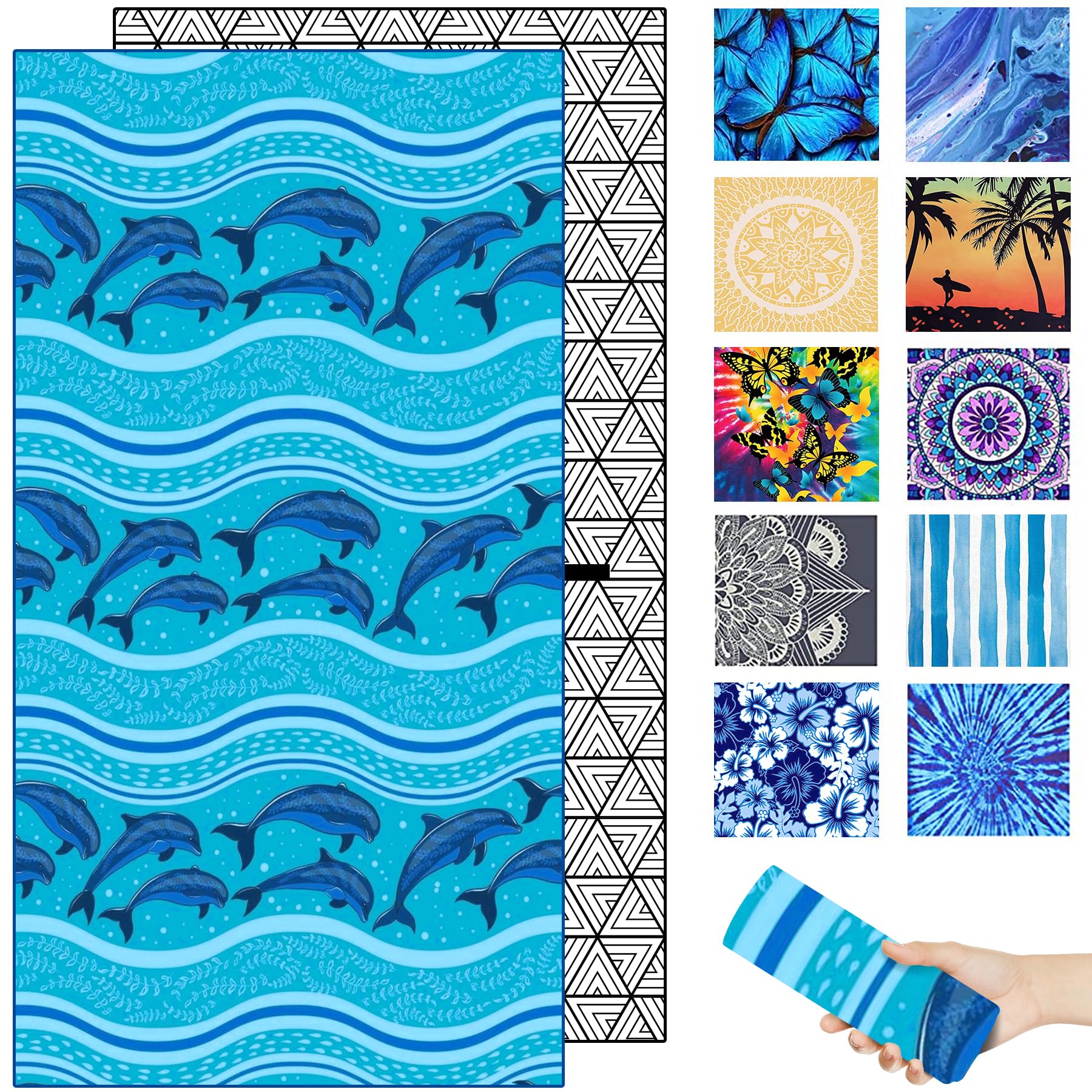 Cosmic Whale Round Beach Towel main image 0