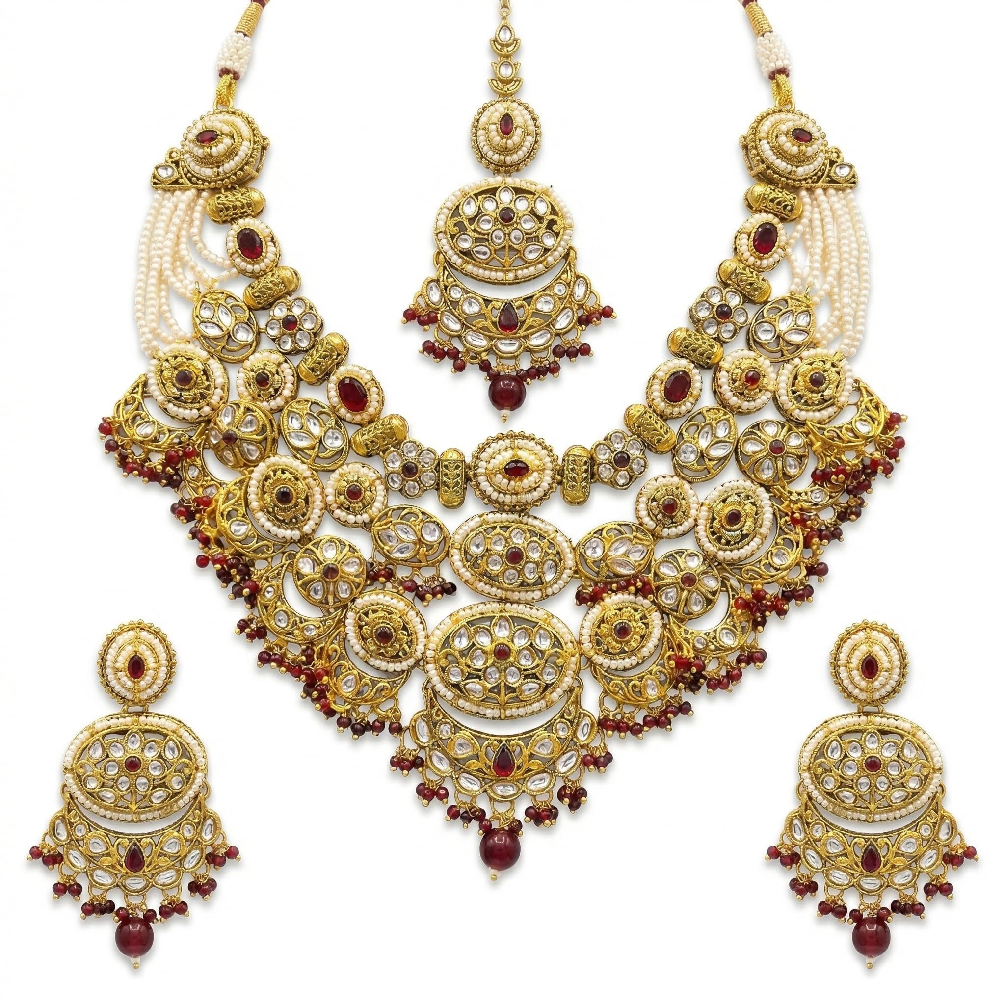 Kundan Multilayer Choker Necklace Set for Women | Elegant Indian Jewelry for Weddings, Festivals & Party | Elegant Design-image-43