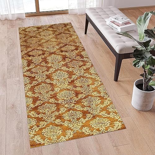 EORC Alfombras para sala de estar y decoración del hogar – Alfombra oriental antideslizante hecha a mano con nudo turco que proporciona comodidad y