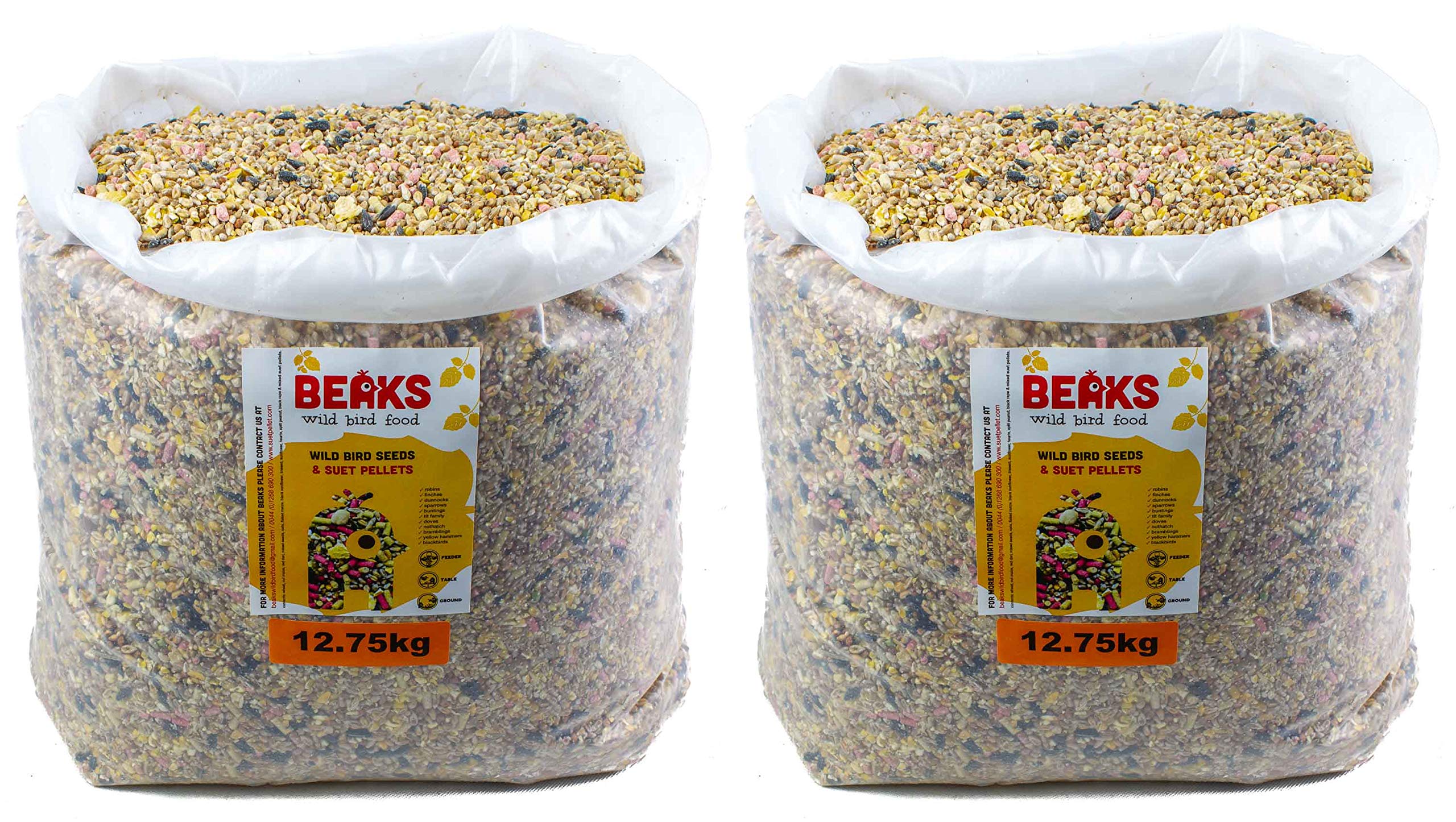 Premium bird seeds & mixed suet pellets for feeding of wild garden birds all season 20kg