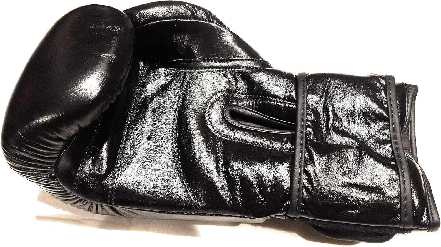Boxing Gloves in Top Grade Leather Black 18oz Muay Thai Training Leather Mitts for Sparring, Kickboxing Fighting Great for Heavy Punch Bag, Focus Pad