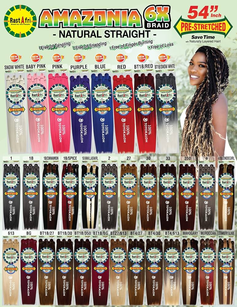 Amazon.com : RastAfri Amazonia 6X-54 Braid (BT27/613) : Beauty