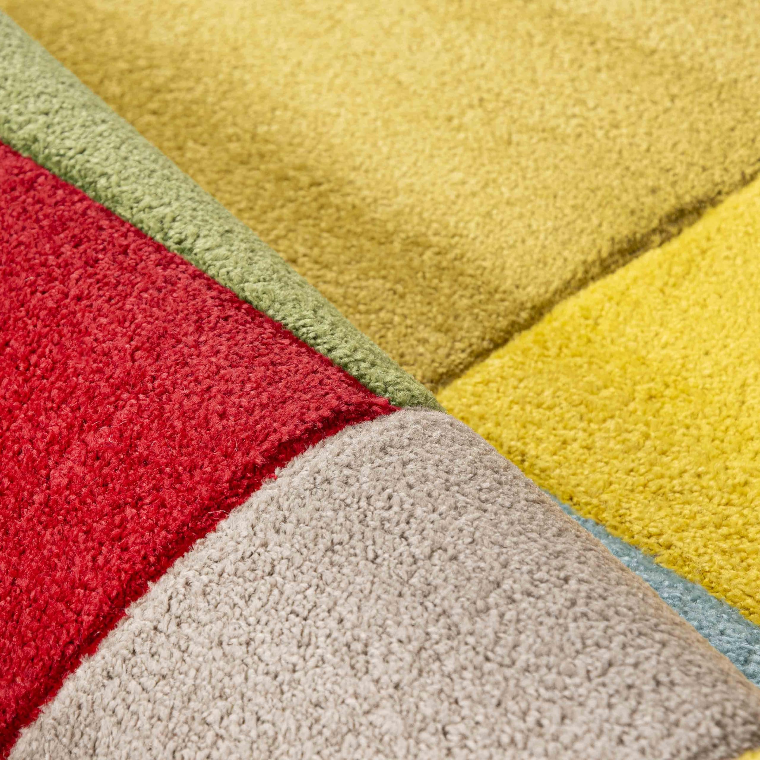 Mazovia Tappeto moderno geometrico a pelo basso - Tappeto colorato morbido per soggiorno, camera da letto, sala da pranzo - certificato ÖKO-TEX - Tappeto con motivo geometrico colorato 120 x 170 cm
