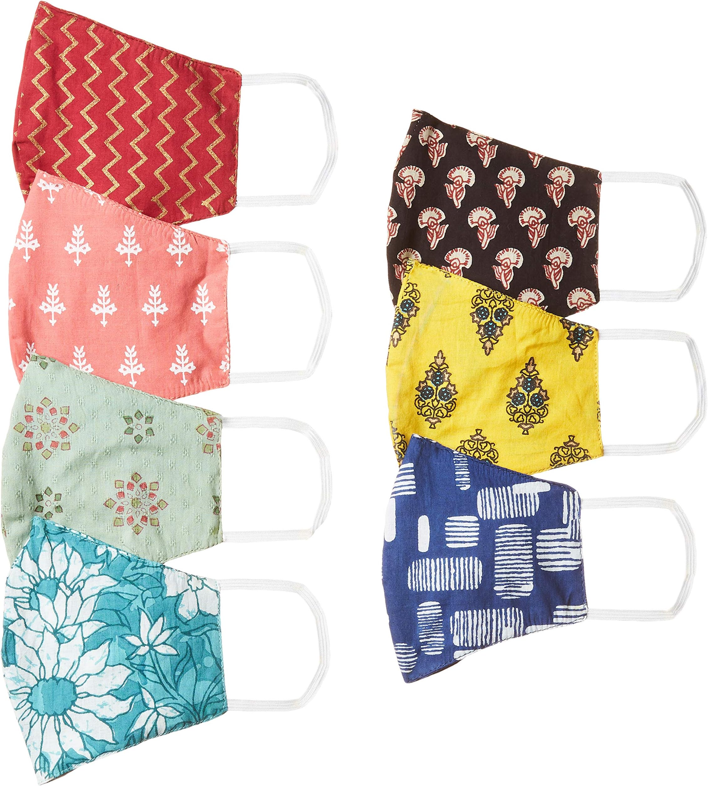 Ayukta Women's Cotton Anti-Microbial Reusable Face Mask (Pack of 7) (AYUMSK02_Multicolor_7 Count (Pack of 1))