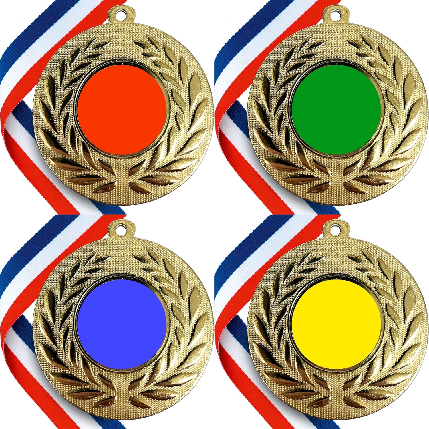 100 x School Sports Day Medals House Colours Red, Green, Blue and