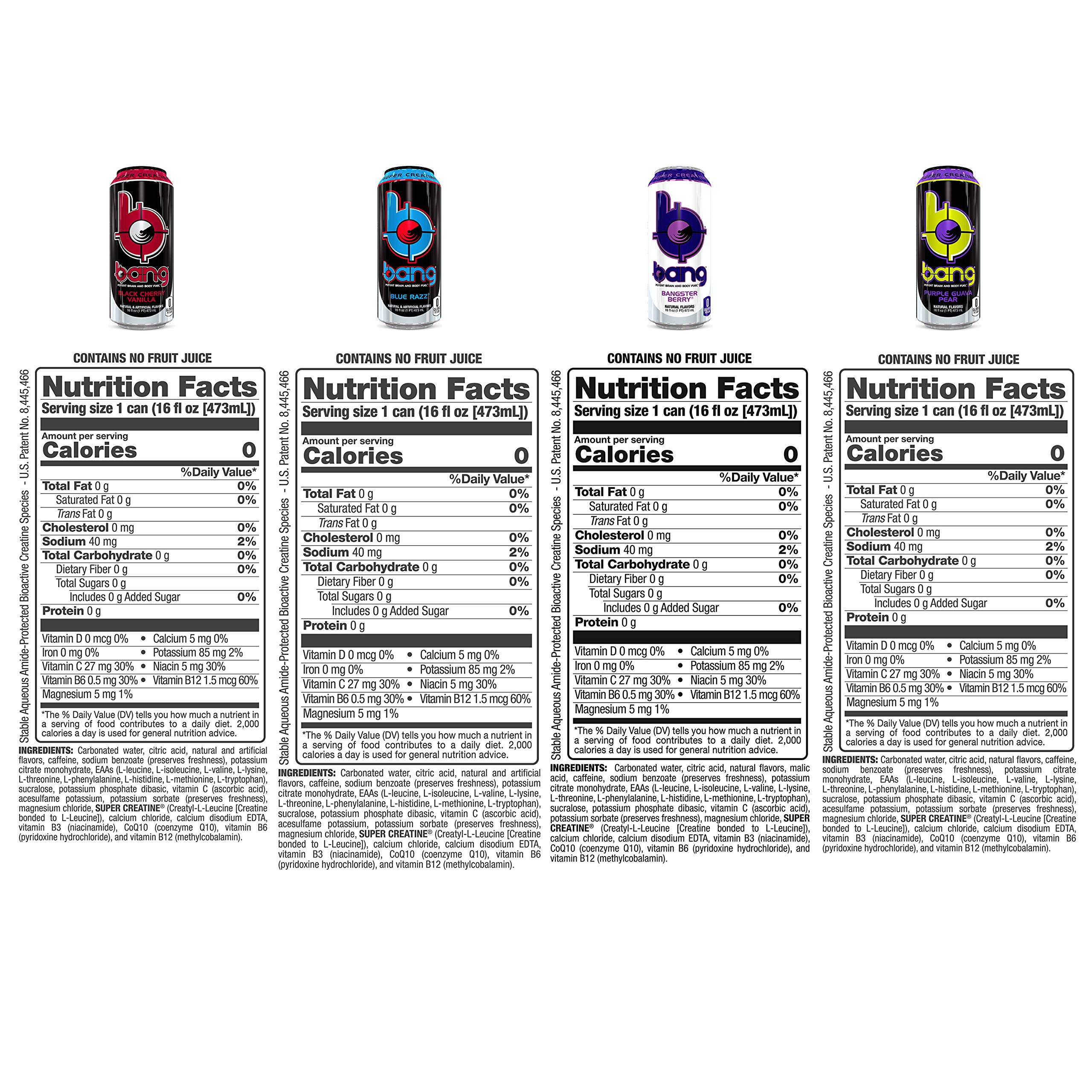 Buy Bang Energy Drink, 0 Calories, Sugar Free with Super Creatine