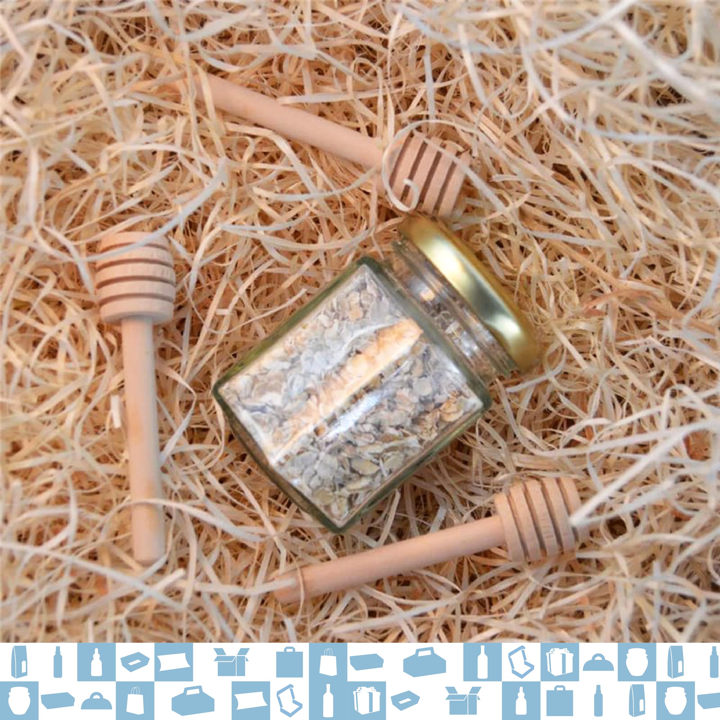 Espirito Rebelde 20x Petit Pot de Miel Hexagonal avec Couvercle 80ml - Idéal pour la Conservation de Miel, Confiture, Épices, Yaourt