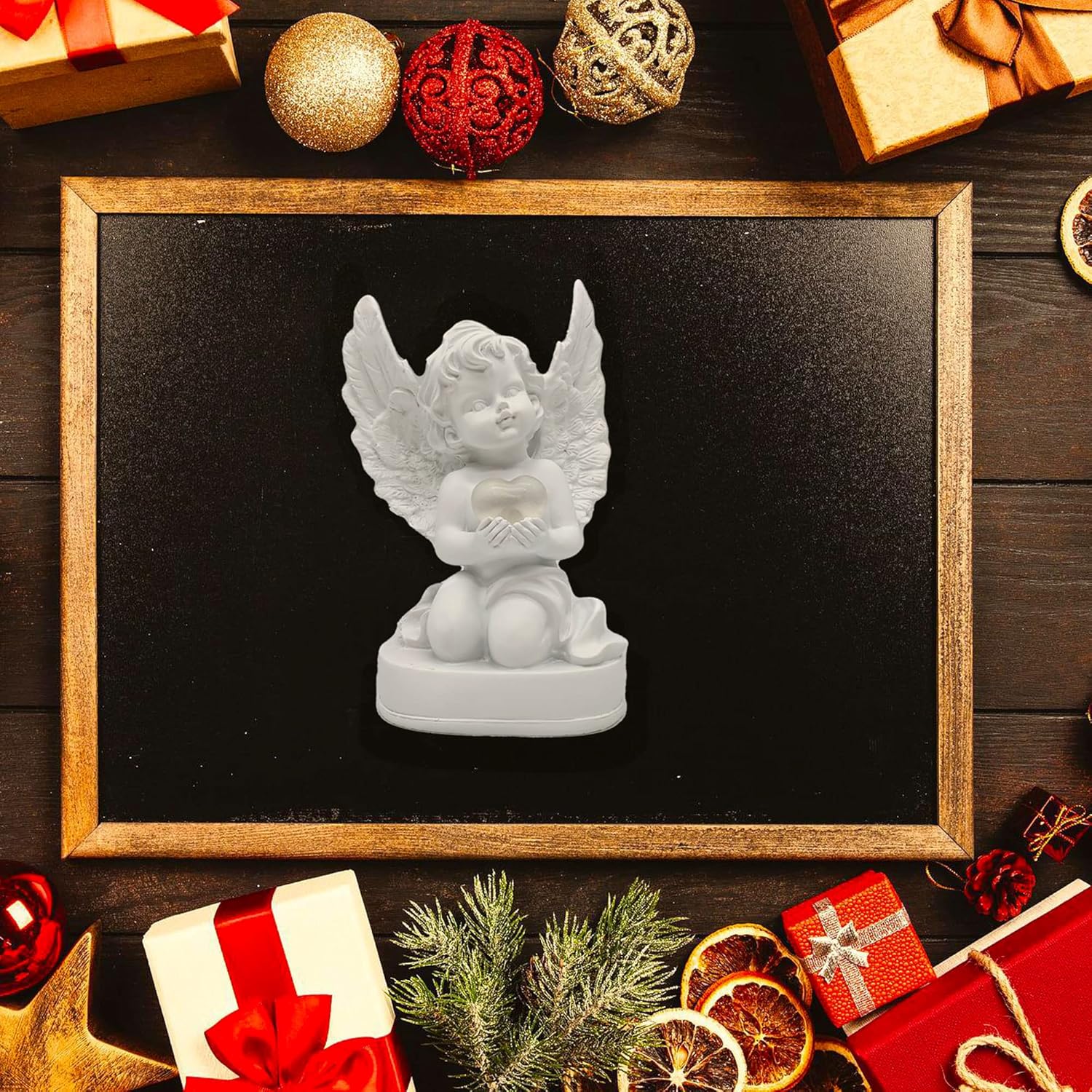 YASENN Resin Garden Angel Statue with Color Changing LED Battery Operated,Greek Column Angel Figurine 5"X8" Cherub Statues for Home Garden Decorations Memorial Gift…
