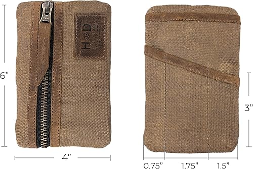 Vista 62 de Hide & Drink, bolsa de bolsillo multiherramienta de lona encerada, bolsa compacta multiusos con cremallera, mini funda de herramientas