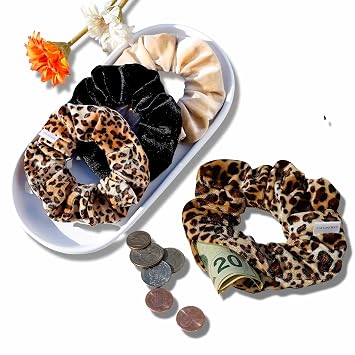 3-Pack Velvet Zipper Pocket Scrunchies and 3-Pack Satin Zipper Pocket Scrunchies