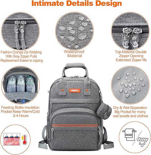 Miniatura 2 de Bolsa de pañales para mamá, hospital, bolsas de bebé para niñas y niños, mochila de viaje grande multifunción para computadora portátil, mochila de