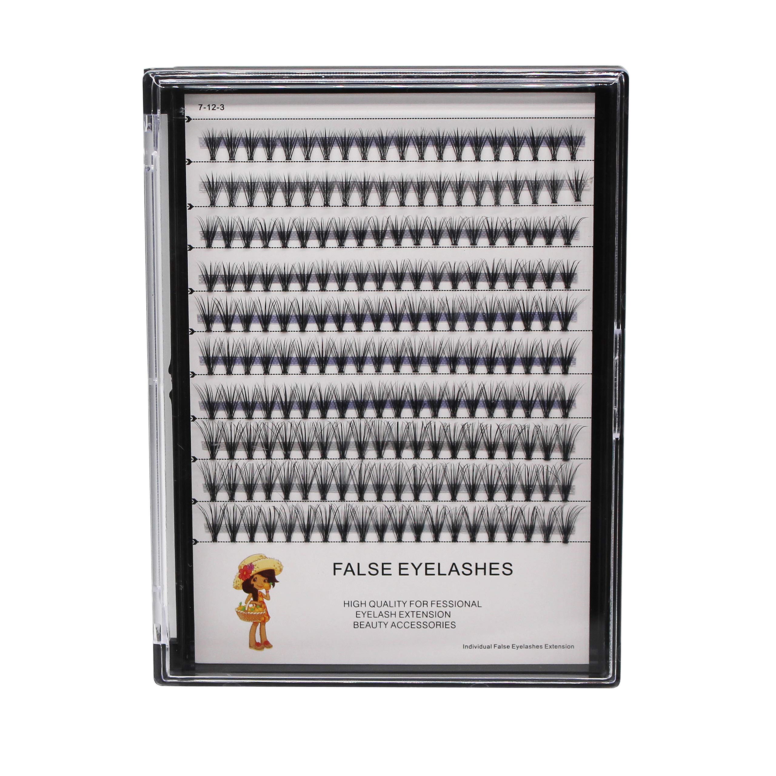 Bodermincer Large Tray 20D,10 Rows,8-10-12-14mm Mixed Volume Individual Grafting Eyelashes Extensions 8mm to 14mm Mixed Length Professional Makeup Lashes Natural Black Soft (8-10-12-14mm Mixed)