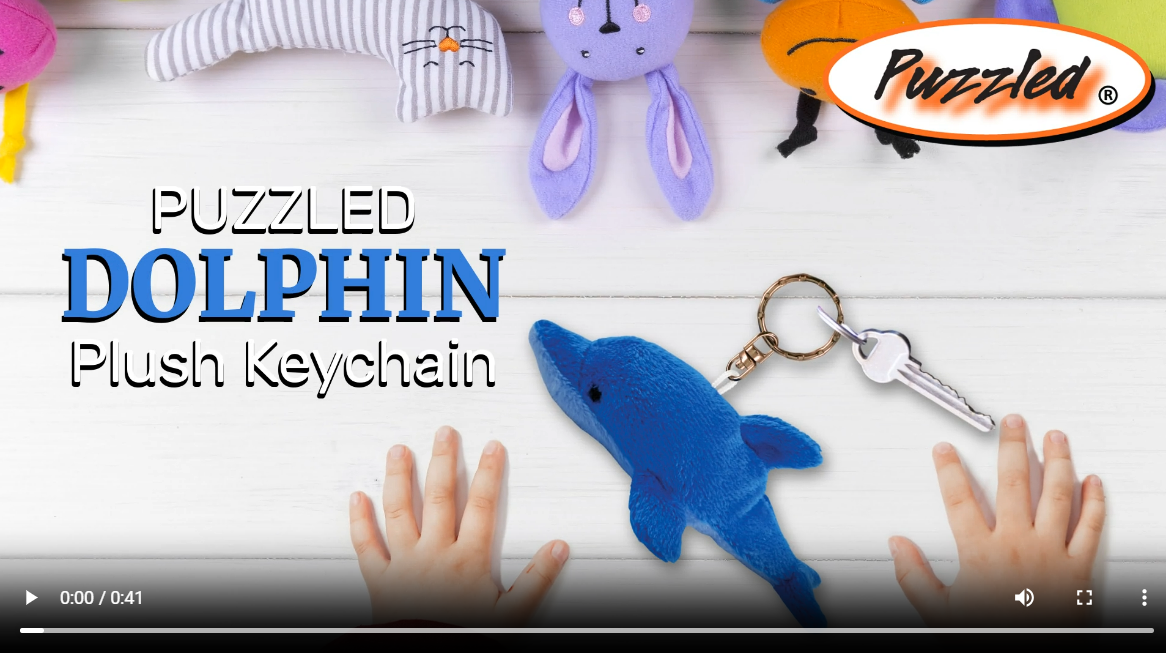 Amazon.com: Puzzled Dolphin Plush Keychain Stuffed Animal Toy