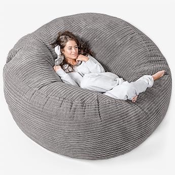 Lounge Pug  - CORD - GIANT Bean Bag SOFA - MEGA MAMMOTH - Beanbag - GRAPHITE GREY