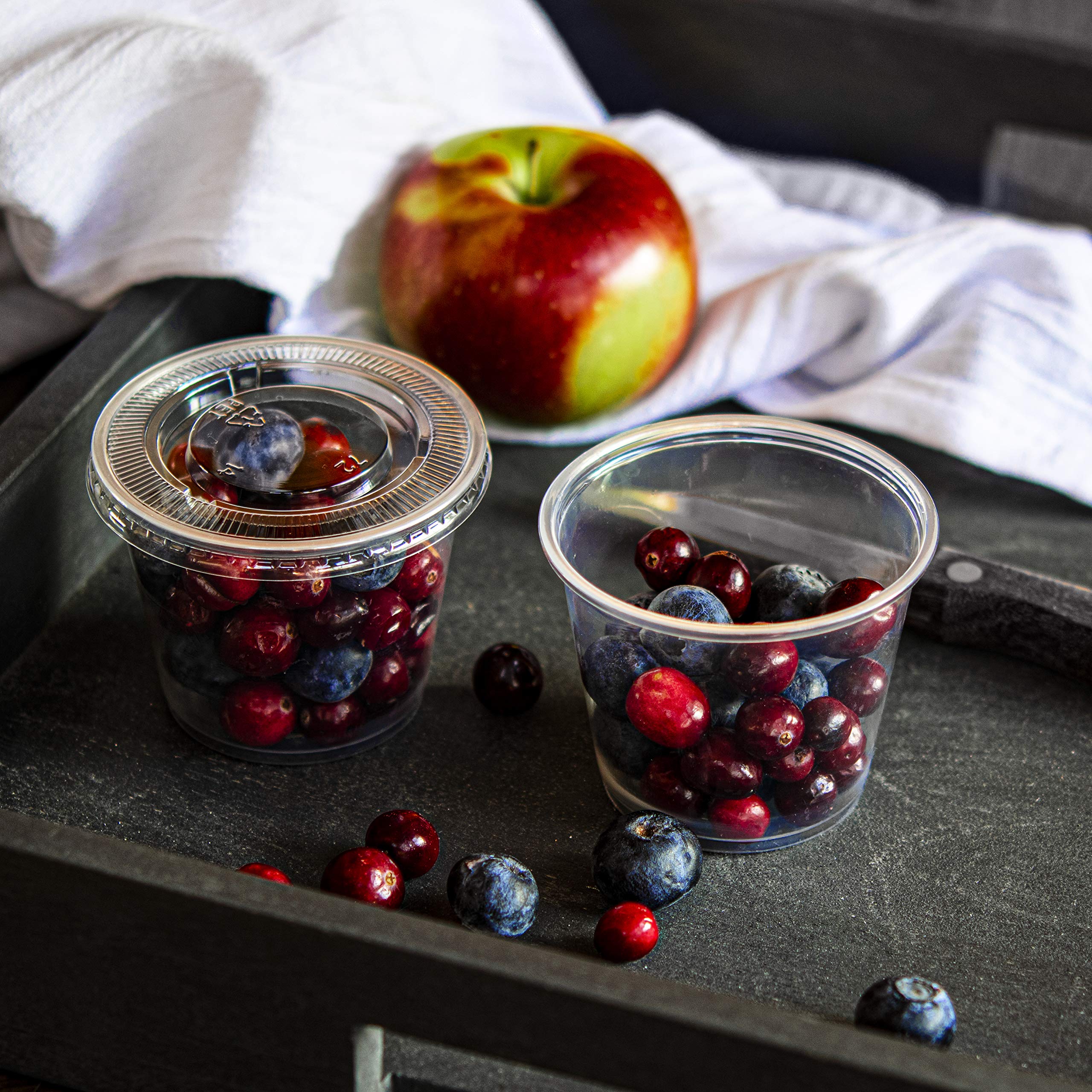 Buy 150Pack of 4oz Clear Plastic Jello Shot Cups small snack