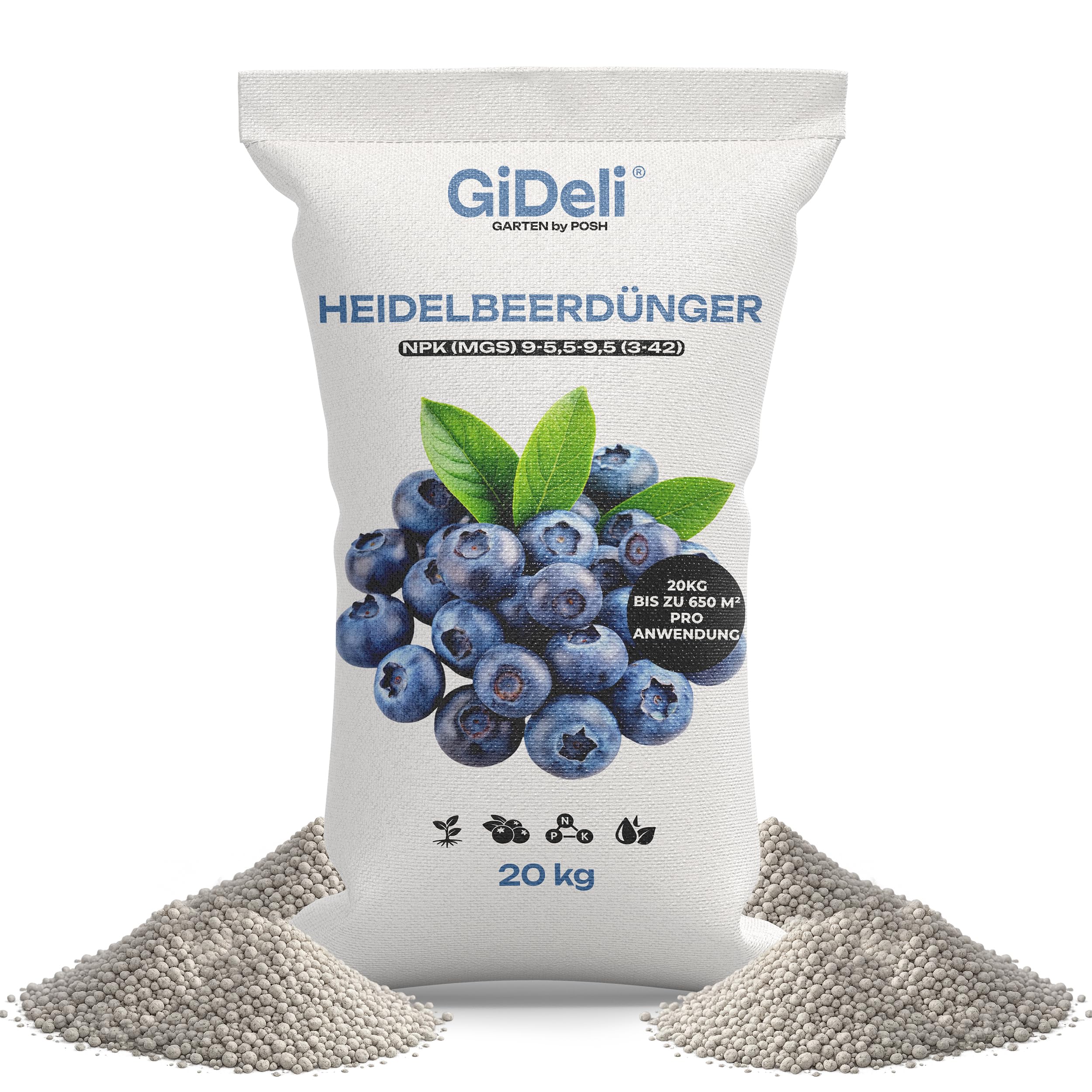 GiDeli Heidelbeerdünger 20 kg - Hortensiendünger & Rhododendron Dünger