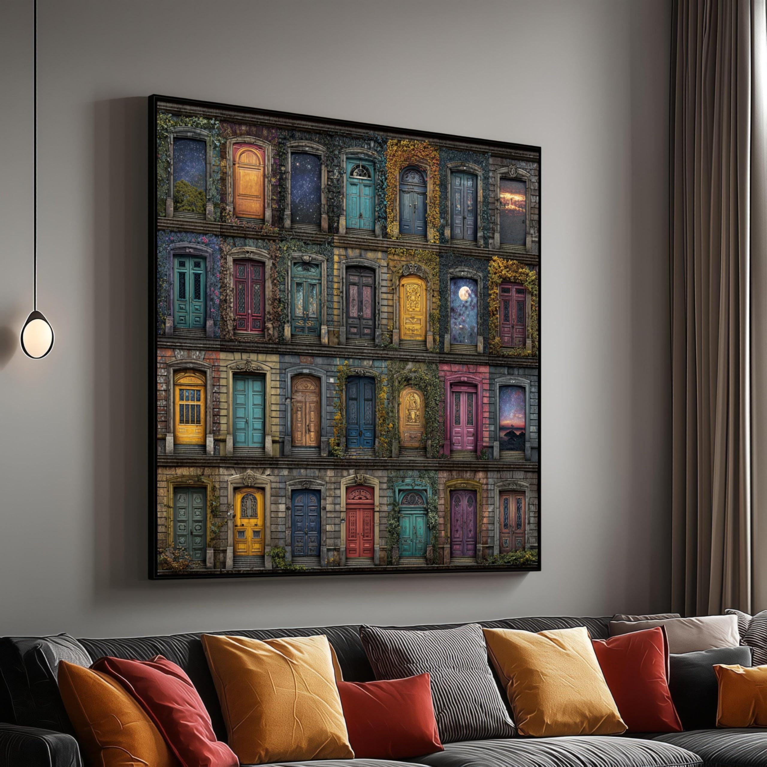 Décoration murale rustique pour entrée toile vintage salon 30x30 - 8