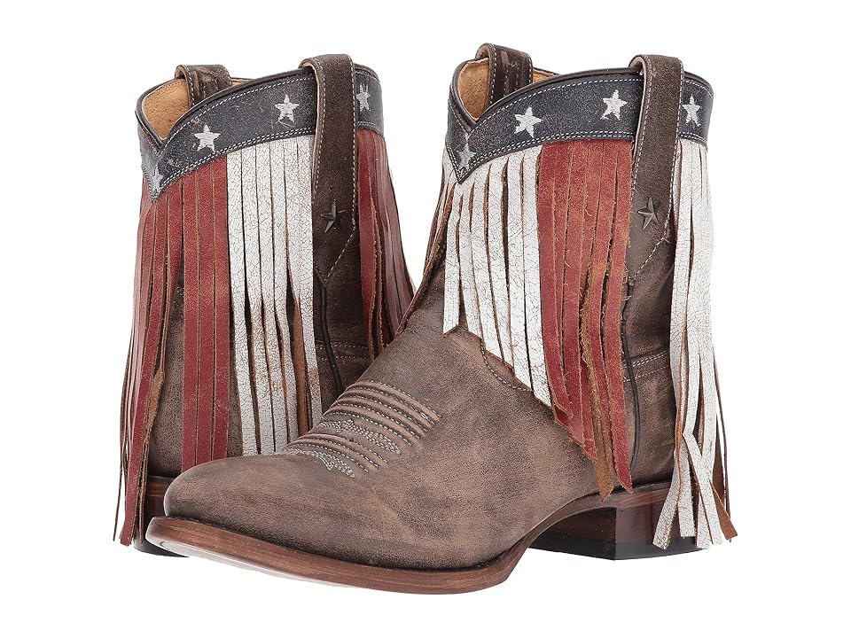 

Roper Patriotic Fringe (Brown Leather) Cowboy Boots