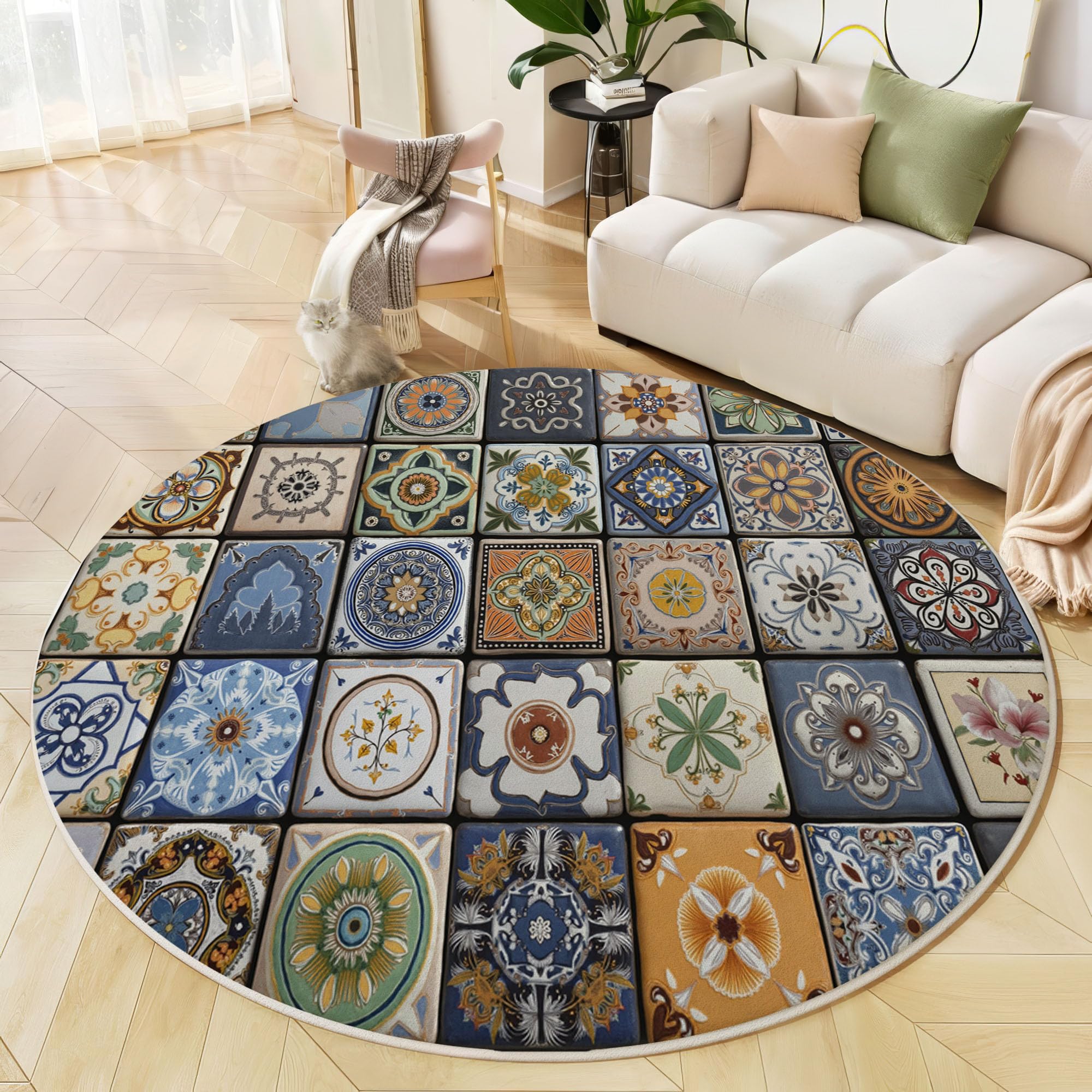 Tapis bleu clair rétro pour sécuriser les sols glissants