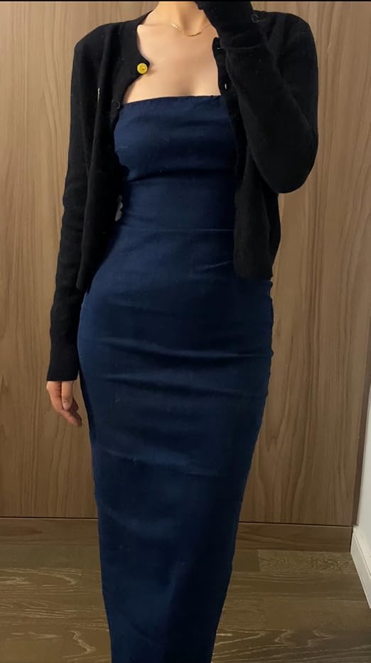Amazon.com: XPONNI Denim Maxi Dress for Women Denim Tube Dress Strapless  Sleeveless Bodycon Midi Jean Dresses for Women 2025 (S,Small): Clothing,  Shoes & Jewelry