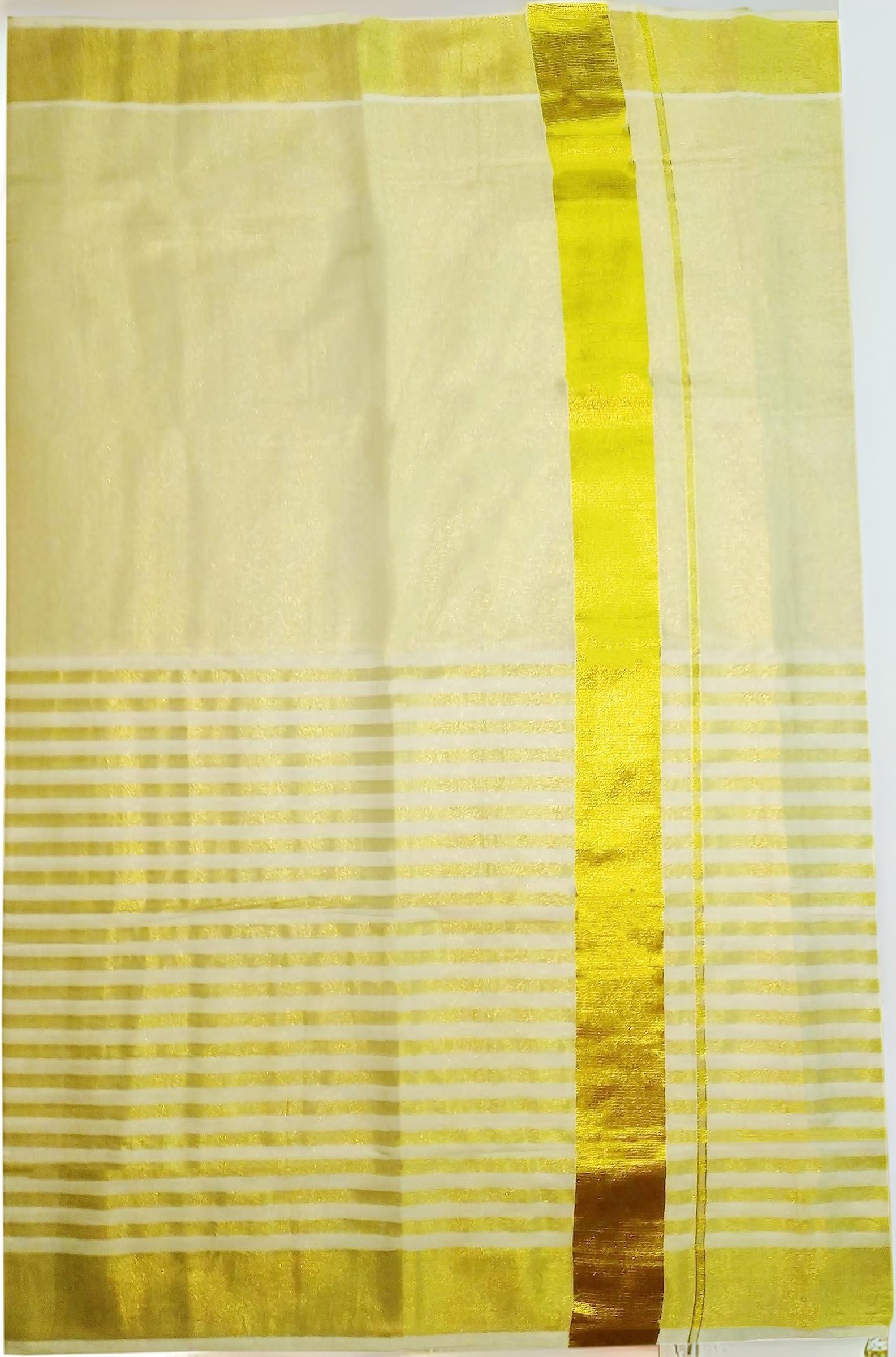 YETTALAN® Kerala Traditional Tissue Saree for Women with Running Blouse | South Indian Ethnic Saree for Weddings Onam Vishu Temple Wear & Festivals