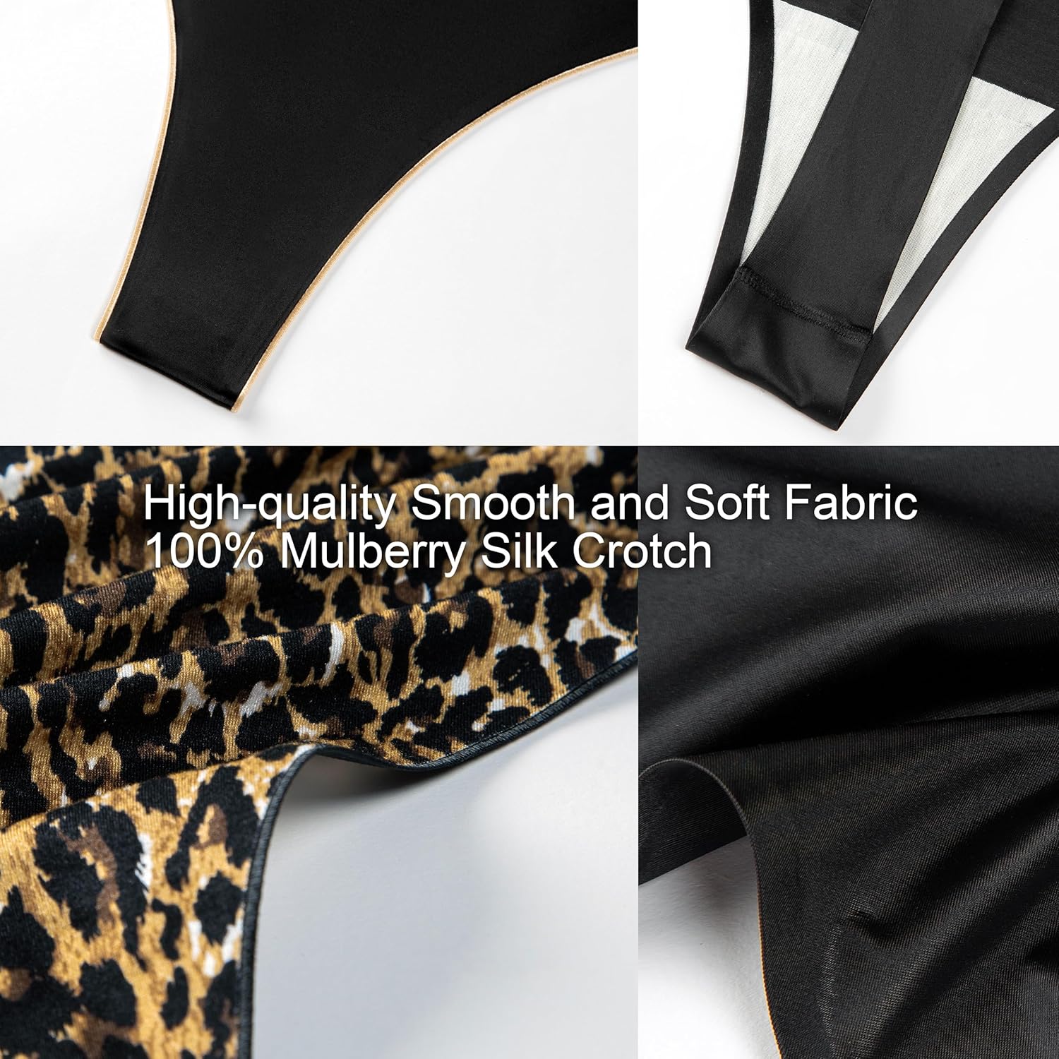 Silky Satin Thongs for Women - Smooth Fitty Seamless Bikini Style with A Crotch Lining - 100% Silk 3 Pack - Image 3