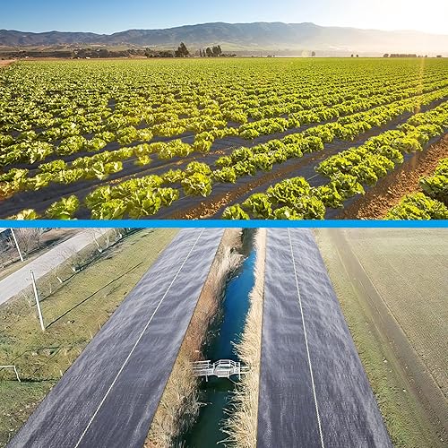 Miniatura 6 de Sunocity Tela negra de 5 pies x 300 pies, tela de alta calidad, tela de alta resistencia con permeabilidad superior, control de malas hierbas,