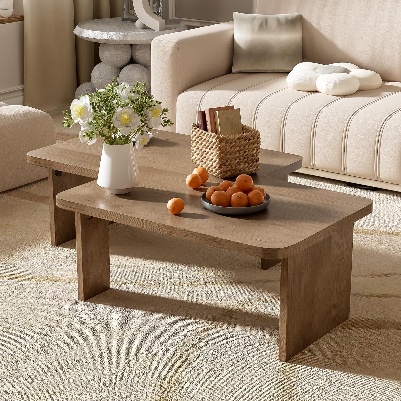 Amazon.com: Multifunctional Coffee Table Set of 2, Two-Piece