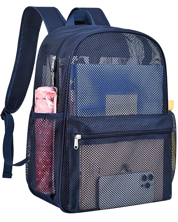 Paxiland Mesh Backpack Lightweight See Through Backpack for Commuting Swimming Travel Beach Outdoor Sports Blue, Large by Paxiland - Used condition - US$14.53