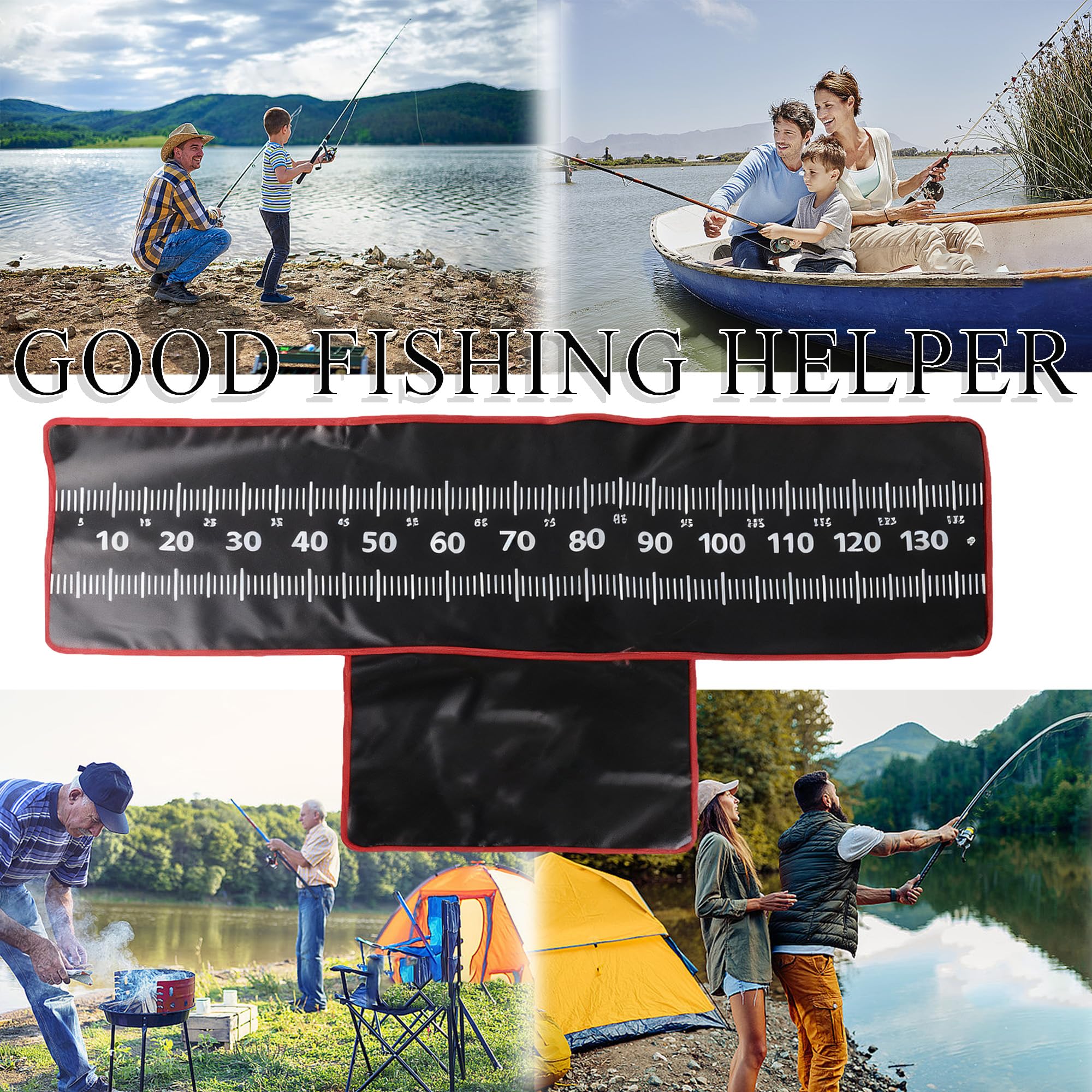 Angeln Enthaken Pad, Abhakmatte Angeln 130 * 35cm, Abhakmatte Angeln, Abhakmatte Angeln, Fishing Fisch-Maßband zum Angeln, Faltbare Karpfenmatte, leicht zusammenrollbar & Kantenschutz