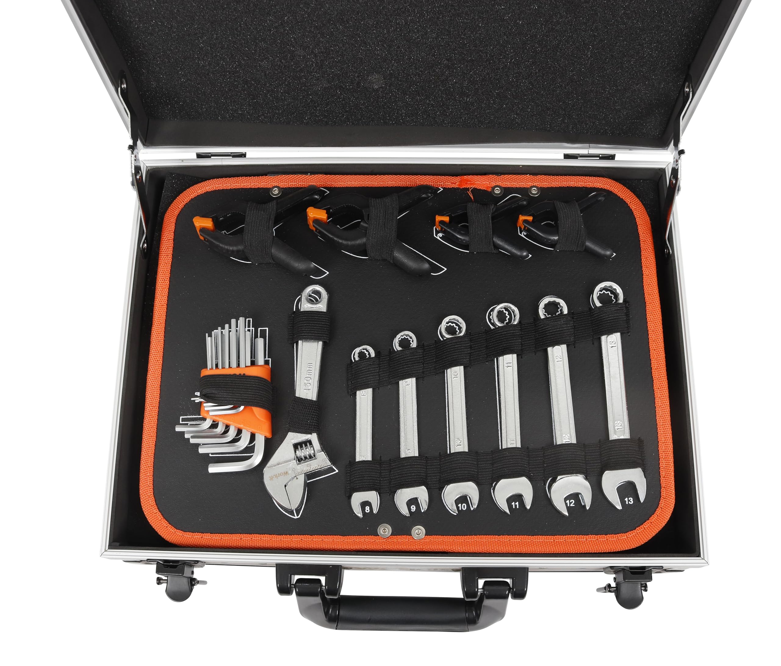 BOXER® Mallette à outils 107 pièces – Valise aluminium avec cliquet 3/8", douilles 1/4" & 3/8", embouts, pinces et tournevis