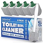 DISIWENE Pumice Cleaning Stone with Handle Toilet Bowl Cleaner Hard Water Ring Remover for Bath/Pool/Kitchen/Household Cleaning (5, 5 Pack with Twist-Off Handle)