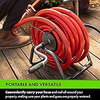 Vista 9 de Yard Butler Soportes de carrete de manguera – Soporte de manguera de jardín compacto y versátil con opciones giratorias y de montaje – Ideal