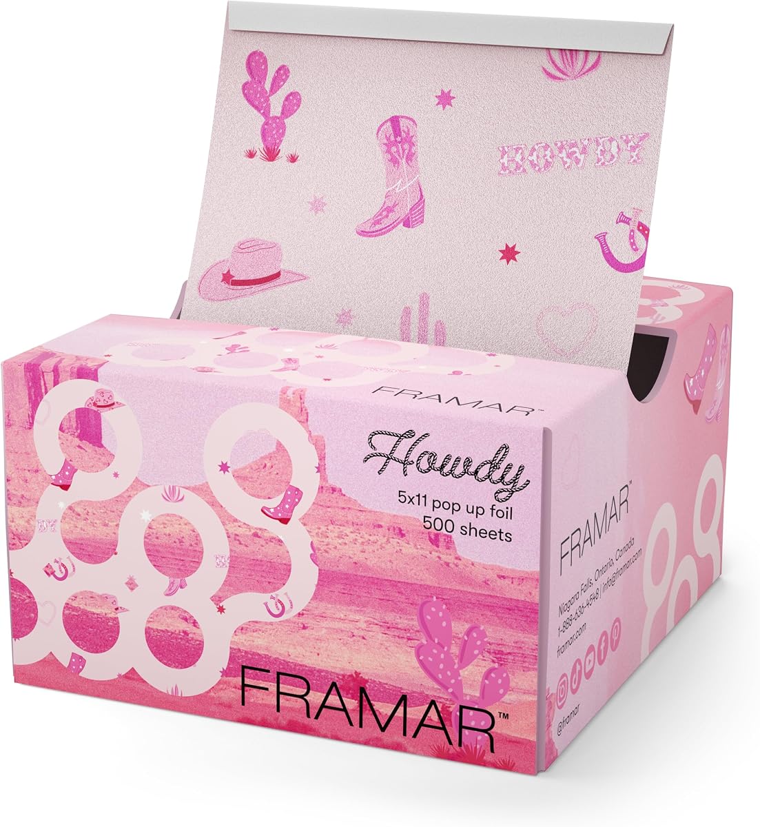 FRAMAR Howdy Hair Foil, Hair Foils For Highlighting – 500 | Pop Up Hair Highlighting, Salon Foils For Hair Highlighting Kit, Long Hair Foils For Bleach, Salon Foils For Hair Stylist