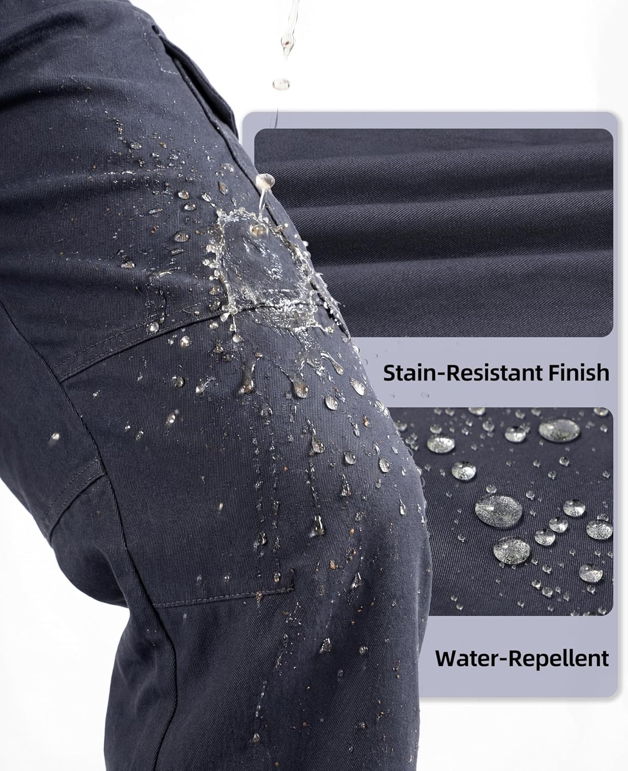 BOCOMAL Men's Work Cargo Pants 12 Multi-Pockets 100% C Relaxed Fit Dura Comfort Water/Stain Resistant Outdoor Hiking Pant