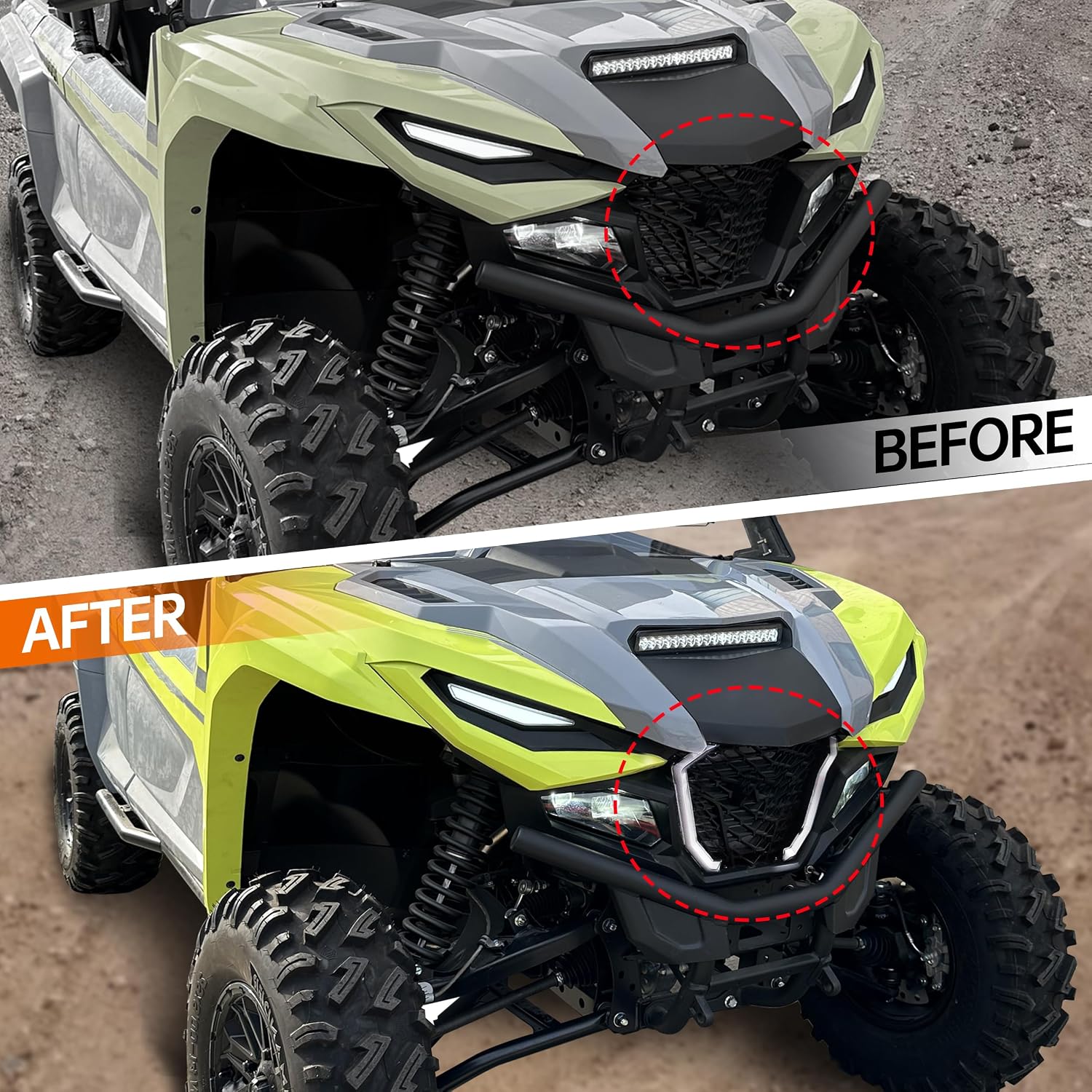 Front Accent Fang Lights for RMAX 1000 21-24, LED Grille Lights with Turn Signals Lamps Compatible with Yamaha Wolverine RMAX2 RMAX4 1000 2021 2022 2023 2024 Accessories (2PCS)