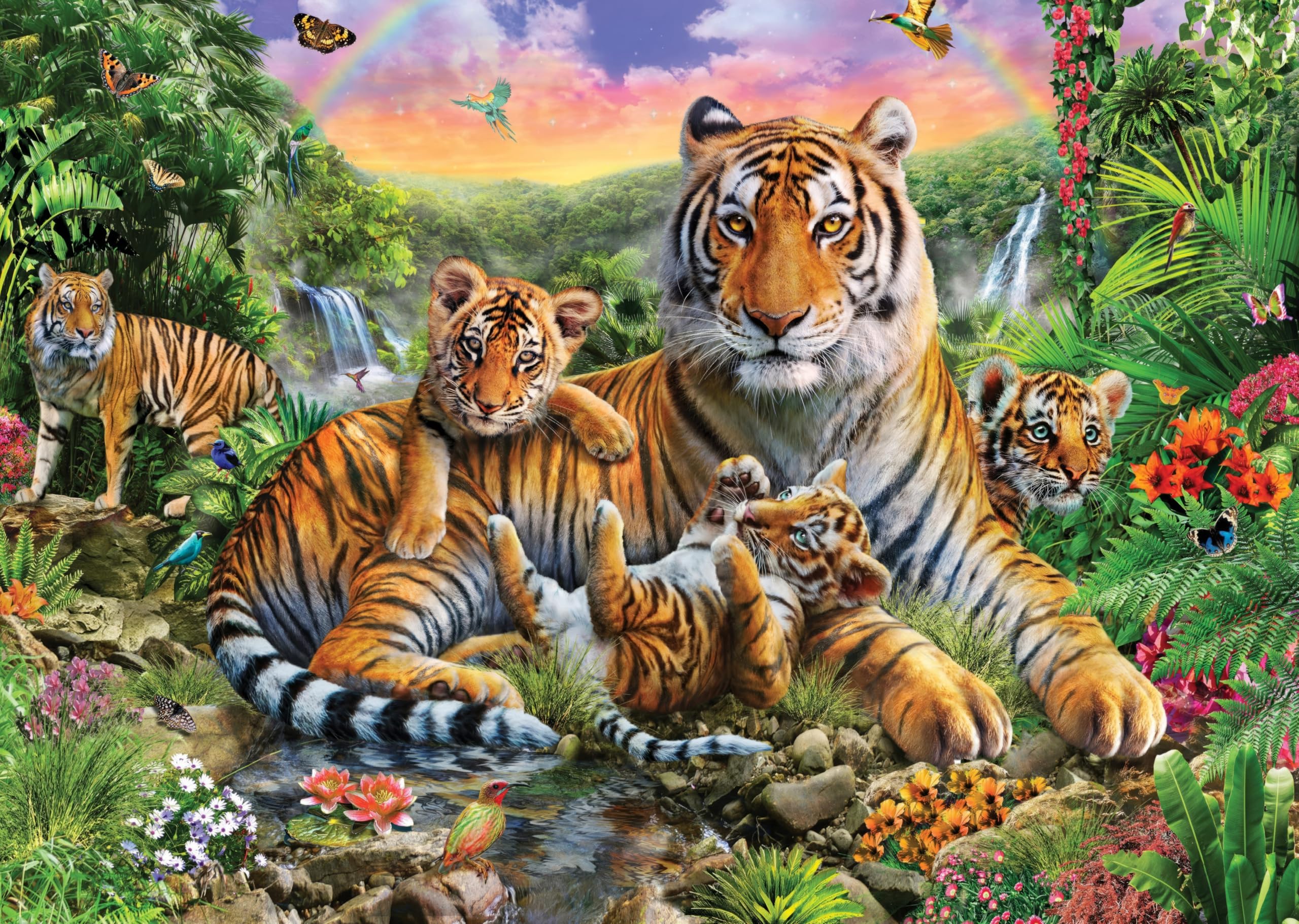 AveJoys Jigsaw Puzzles for Adults 1000 Piece Tiger Family 27.56 x 19.69 Inch Jigsaw Puzzles for Adults Educational Game Challenge Toy 1000 Pieces Puzzle for Adult