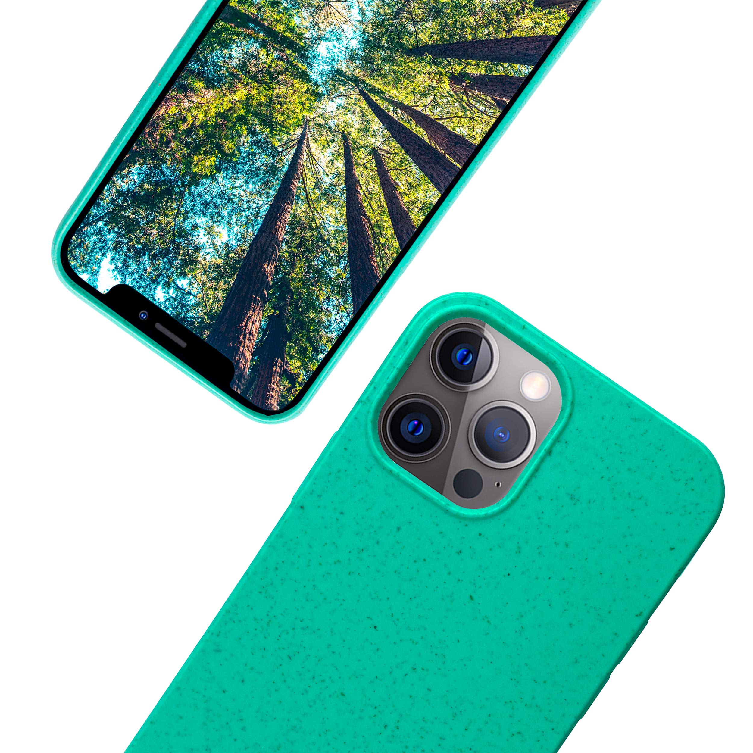 eplanitaEco Mobile Phone Case Compatible with iPhone 12 and 12 Pro, Plant Fibre, Drop Protection Cover, Durable and Sustainable (for iPhone 12/12 Pro, Mint)