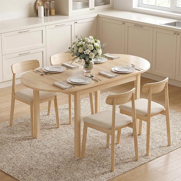 Natural Wood Drop Leaf Table