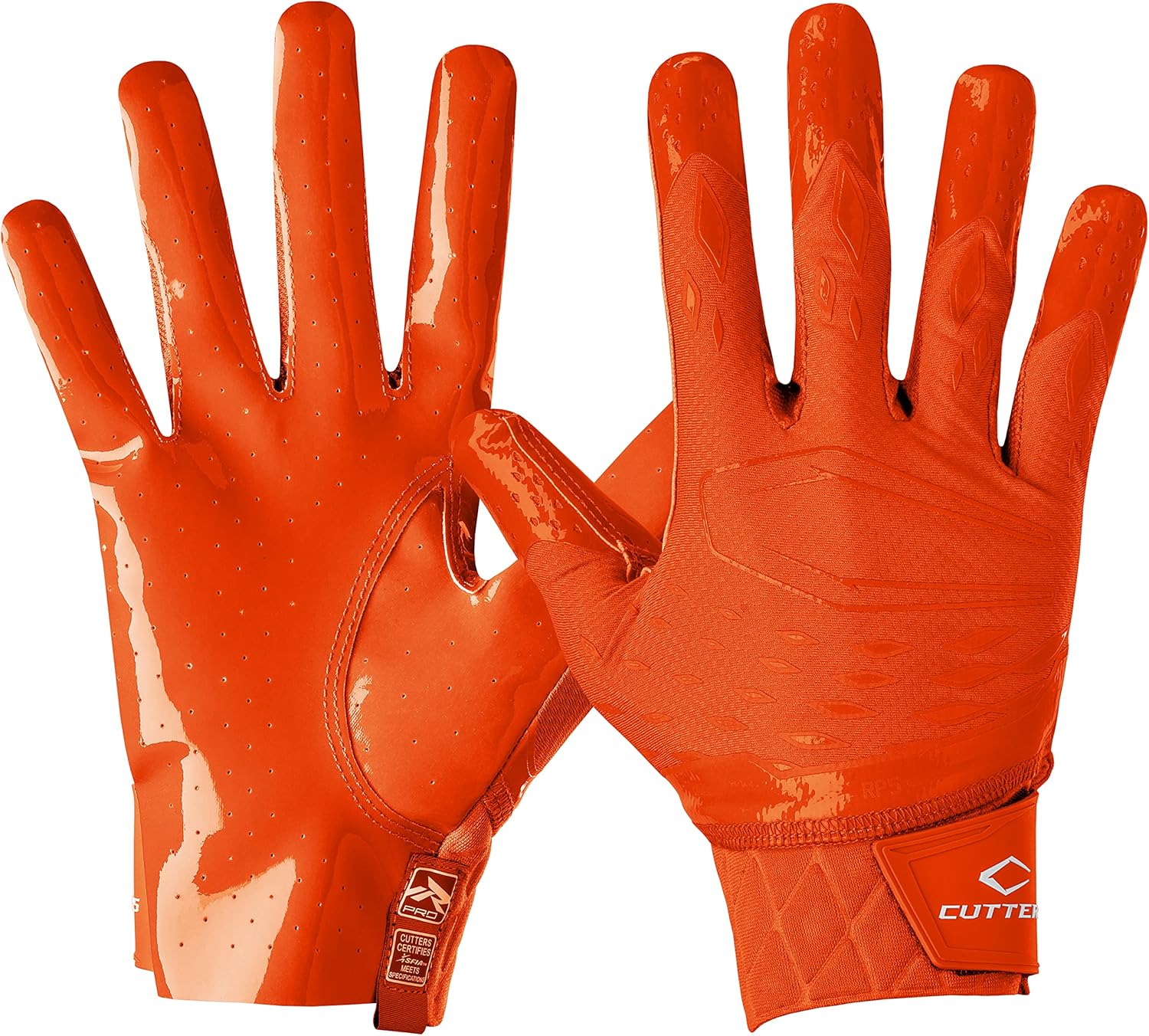 Cutters Rev Pro Football Gloves, Men's Sticky Ultra Grip Receiver Gloves, Adult, 1 Pair